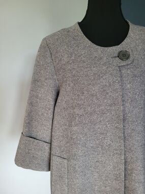 RW&CO Gray Heather Wool Blend Coat - Size Textured Tweed Effect - Like New